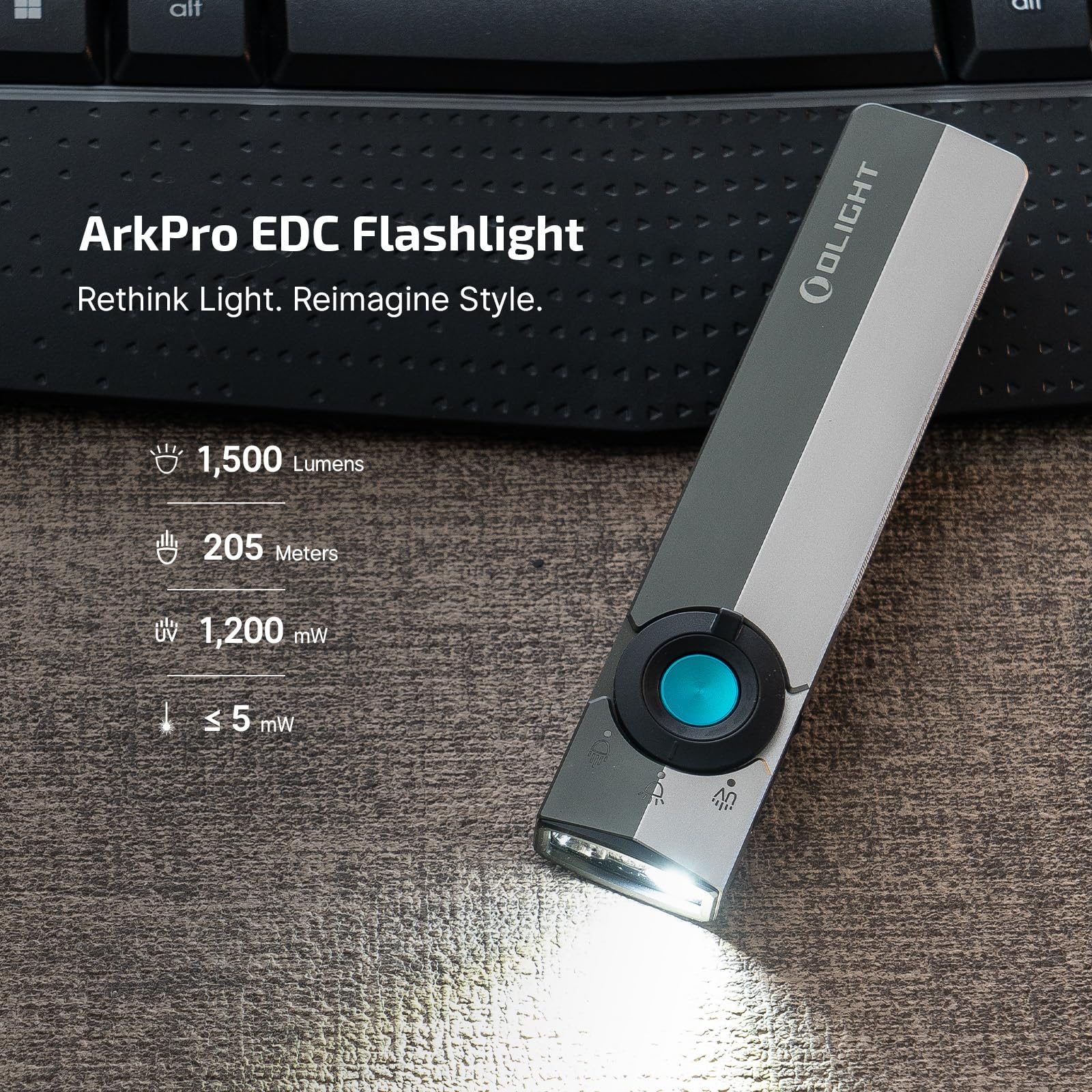 まーもっち☆ OLIGHT ArkPro Flashlight OLIGHT ArkPro EDC Flat Flashlight Rechargeable with Green Beam, UV